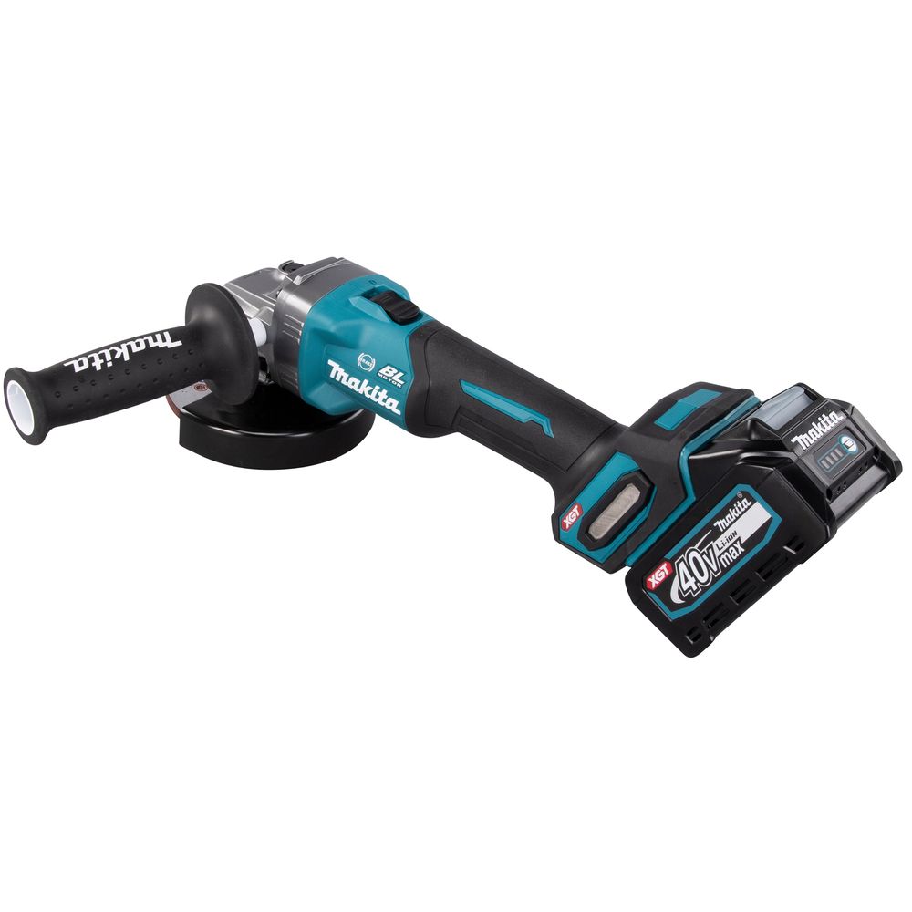 Аккумуляторная угловая шлифмашина Makita GA005GM201, 40 В, 125 мм, 8500 об/мин, с 2 АКБ 4 Ач и ЗУ, в кейсе