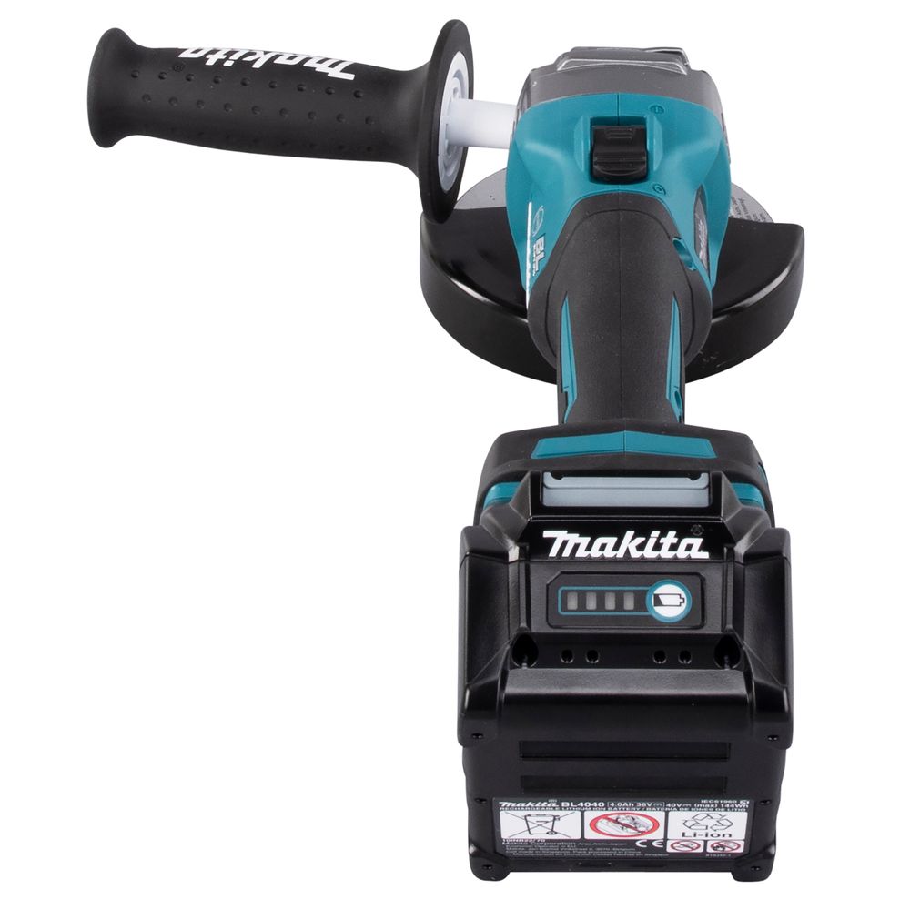 Аккумуляторная угловая шлифмашина Makita GA005GM201, 40 В, 125 мм, 8500 об/мин, с 2 АКБ 4 Ач и ЗУ, в кейсе