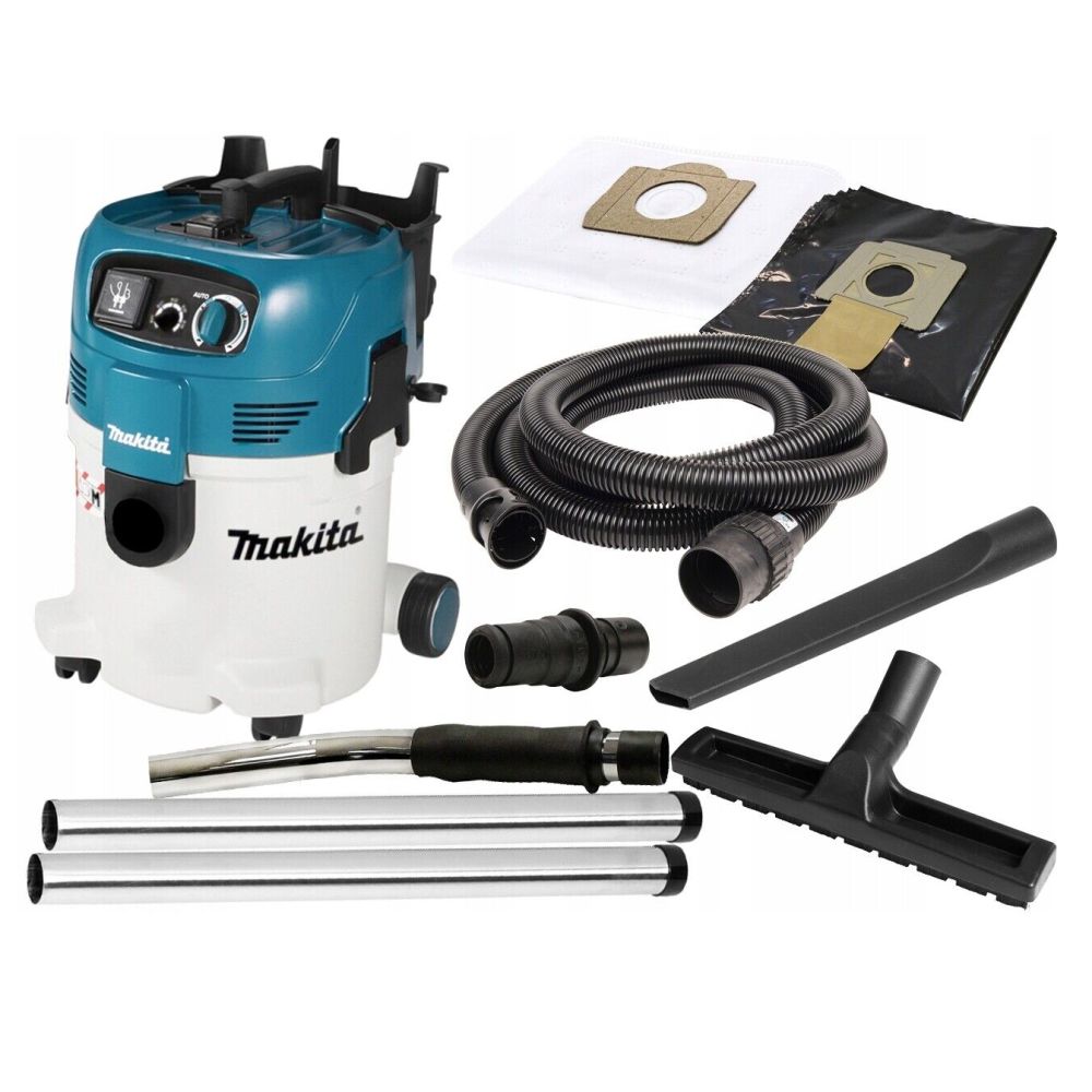 Электрический пылесос Makita VC3012L, для сухой и влажной уборки, класс пыли L