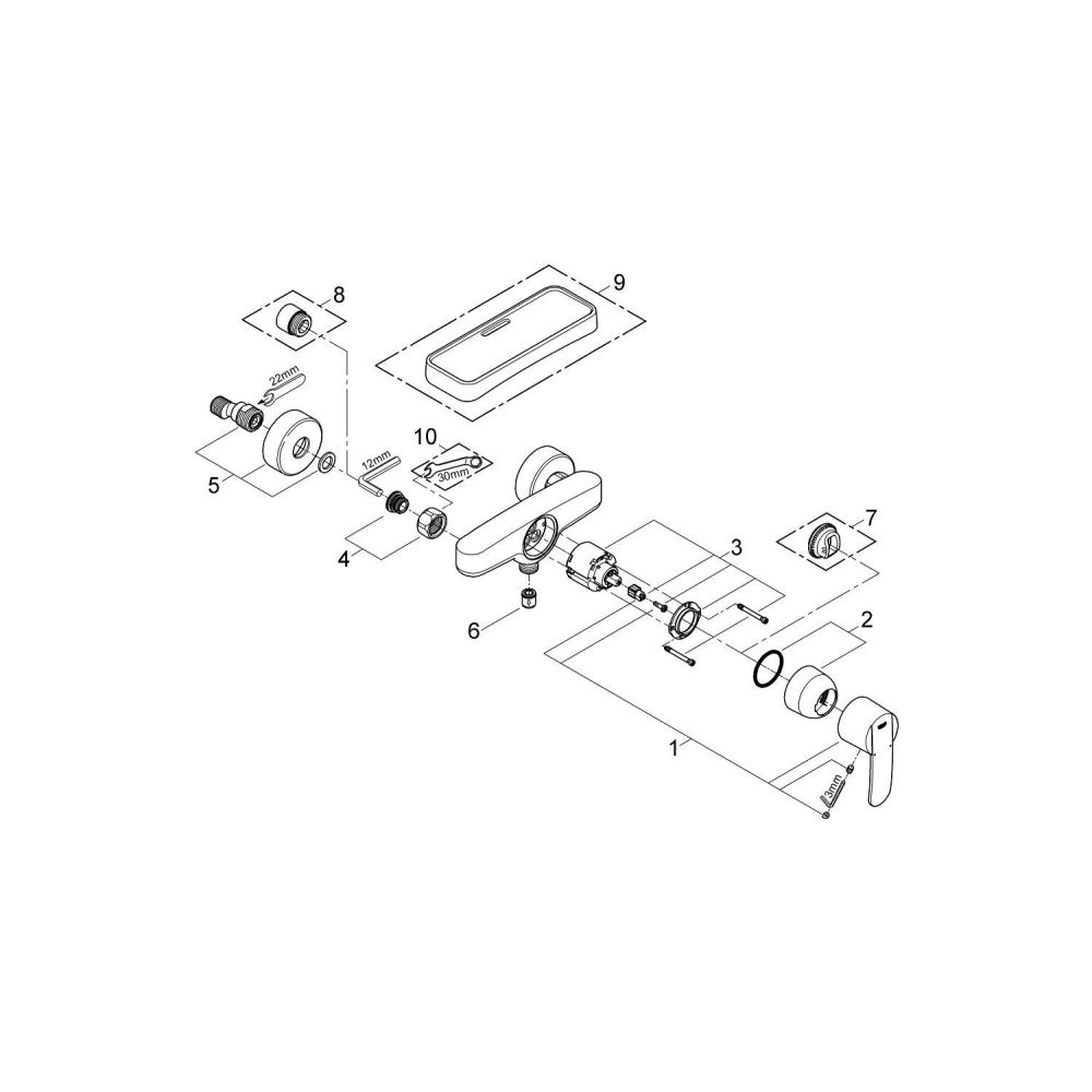 Смеситель для душа GROHE Wave Cosmopolitan, хром (23208000)