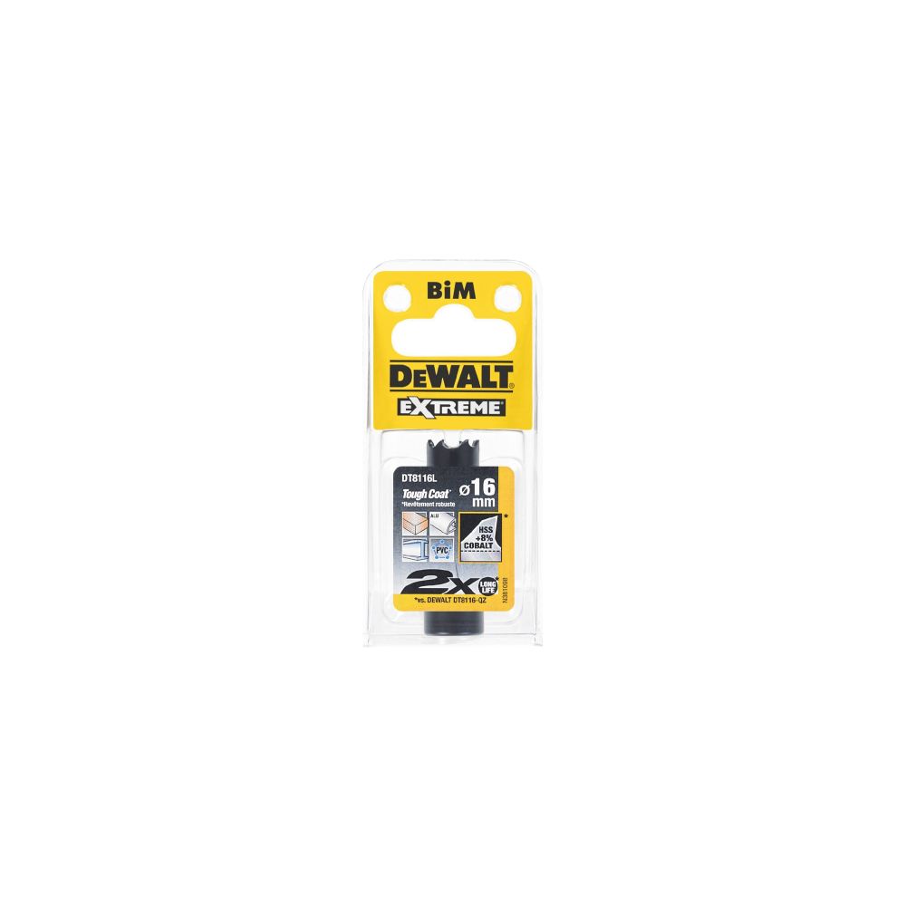 Коронка биметаллическая DEWALT DT8116L, COBALT 8%, M42 16 x 37 мм