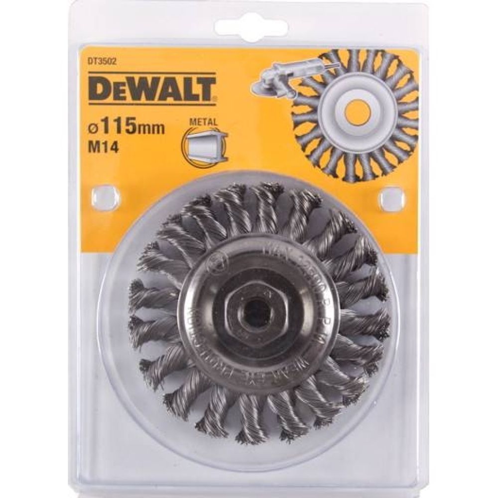 Дисковая щетка пучки витая проволока 115 x 22 мм x M14 DEWALT DT3502