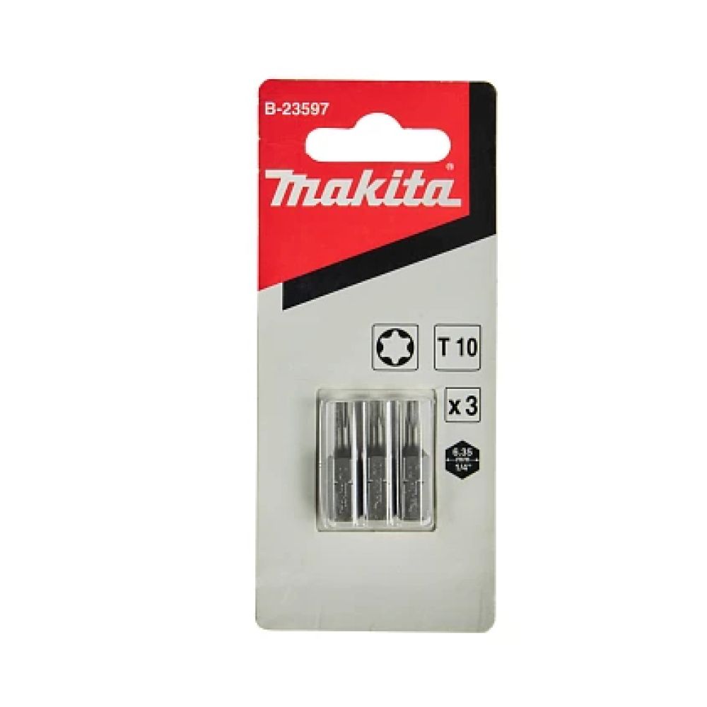 Бита Makita T10, 25 мм, хвостовик 1/4", 3 шт. (B-23597)