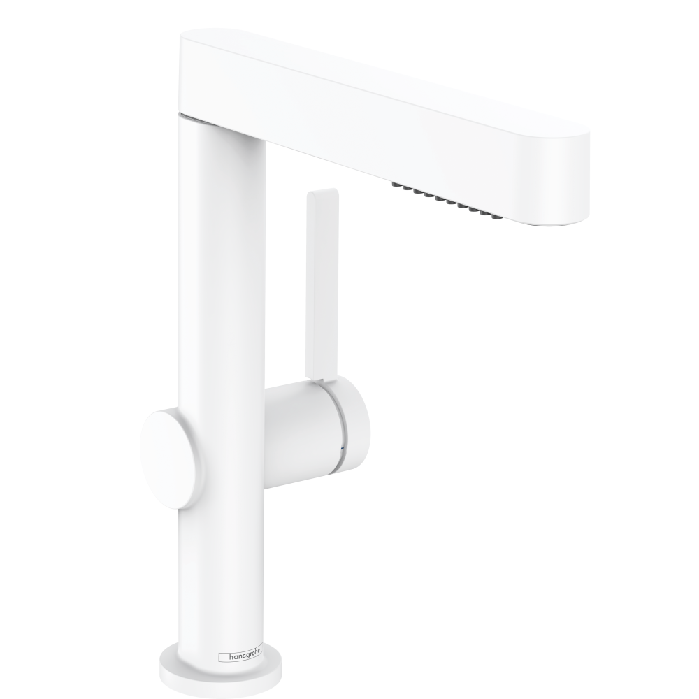 Смеситель для раковины hansgrohe Finoris 230, с вытяжным душем 2jet, со сливным клапаном Push-Open 76063700, матовый белый
