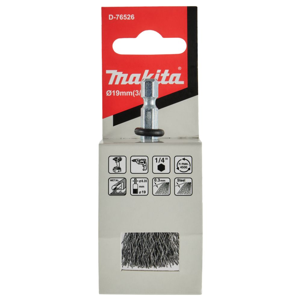 Щетка проволочная кистевая Makita 19 мм, (D-76526)
