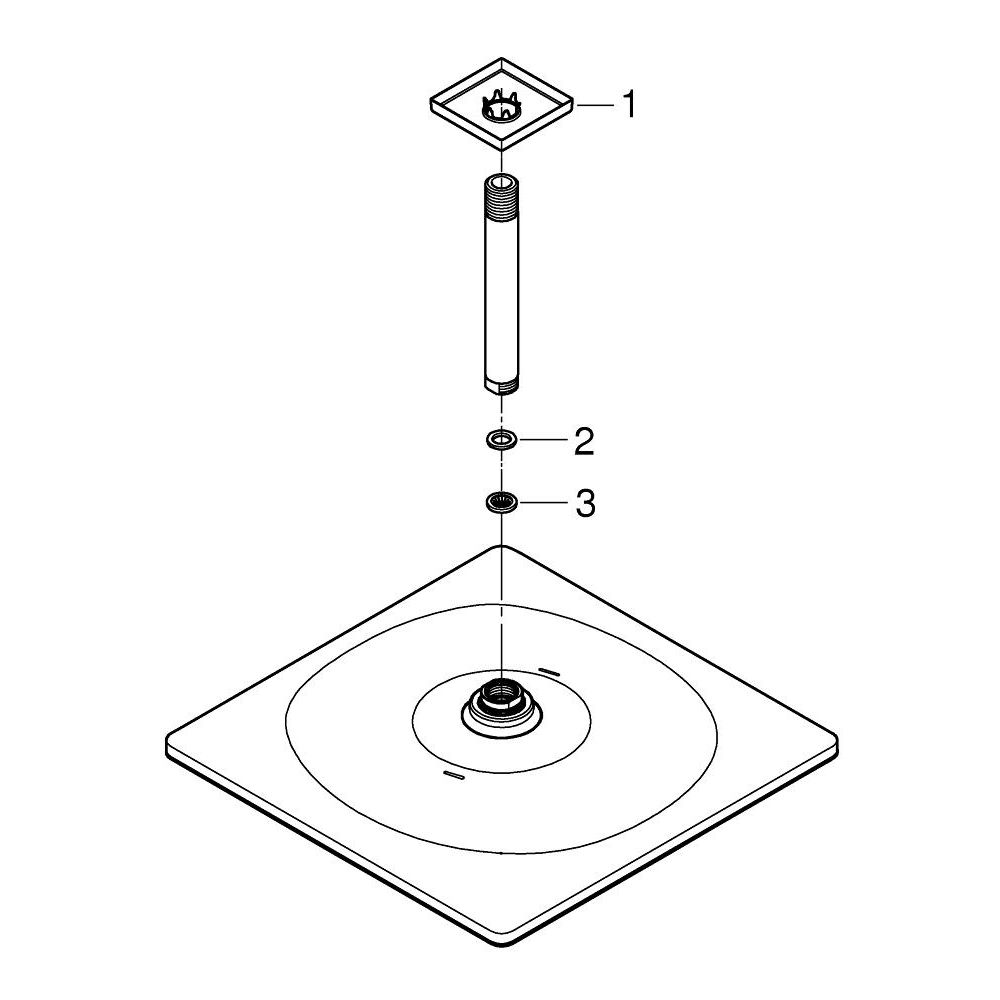 Верхний душ GROHE Rainshower Mono 310 Cube, 9,5 л/мин, 1 режим, 142 мм, теплый закат матовый (26566DL0)