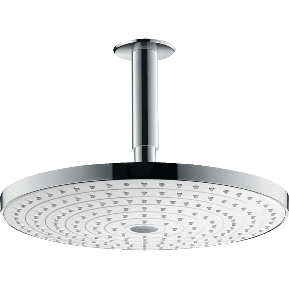 Верхний душ hansgrohe Raindance Select S 300 2jet с потолочным кронштейном 27337400, белый/хром