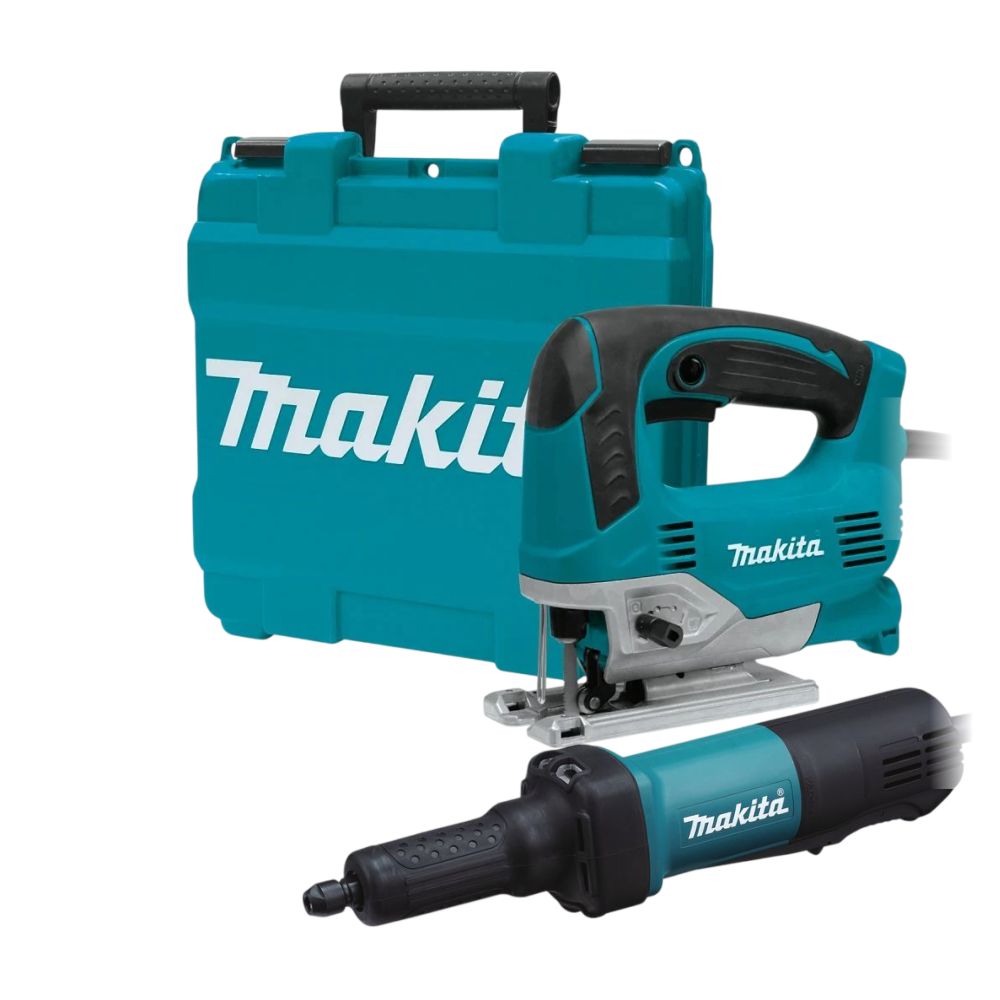 Набор электроинструмента Makita: прямошлифовальная машина GD0600 + лобзик JV0600K (ACSET-56)