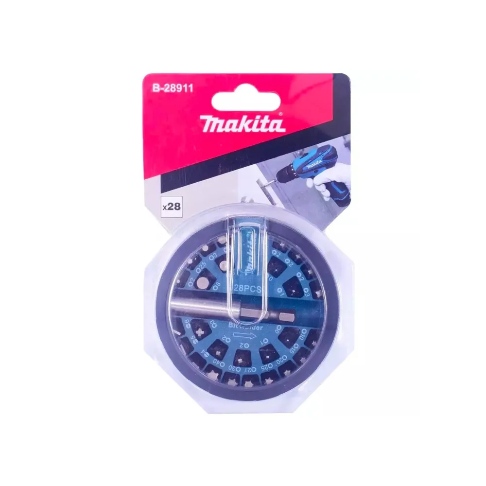 Набор бит Makita, 28 шт, с магнитным держателем, B-28911