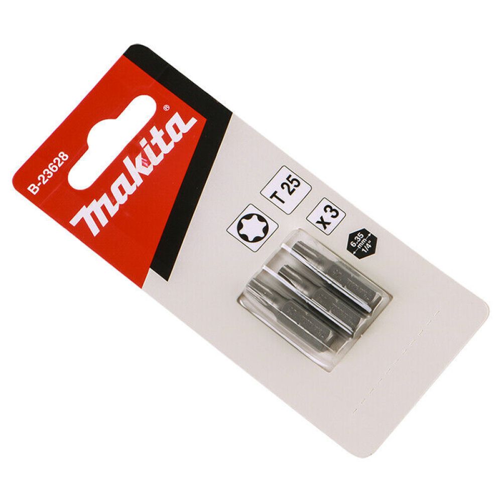 Бита Makita, T25, 25 мм, 3 шт, B-23628