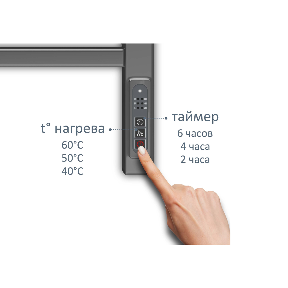 Полотенцесушитель электрический Aquatek Пандора П10 500x900, хром AQ EL RPC1090CH