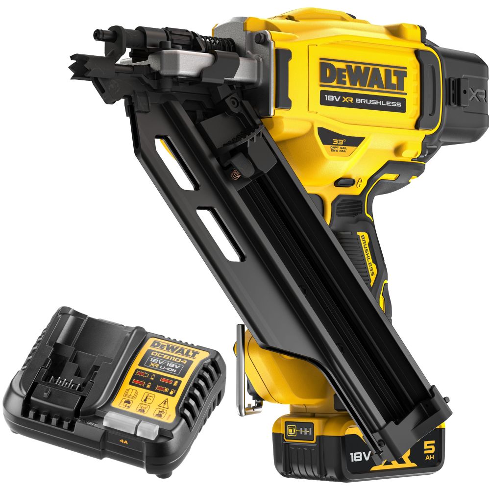 Аккумуляторный гвоздезабивной пистолет DEWALT DCN950P1, 18 В, с АКБ 5 Ач и ЗУ (DCN950P1N-XJ)