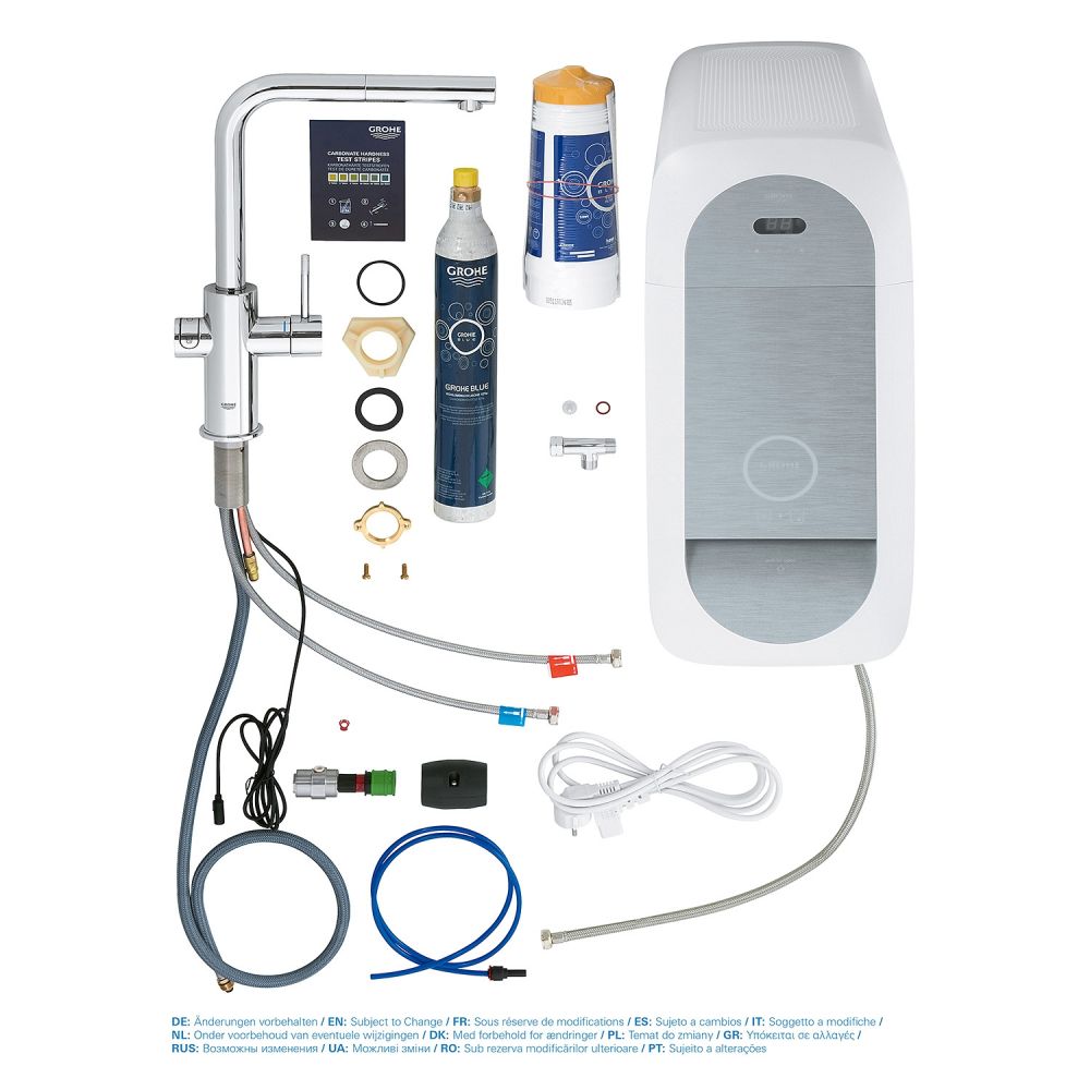 Смеситель для кухонной мойки GROHE Blue Home с системой фильтрации, охлаждения и газирования воды, Wi-Fi, хром (31539000)