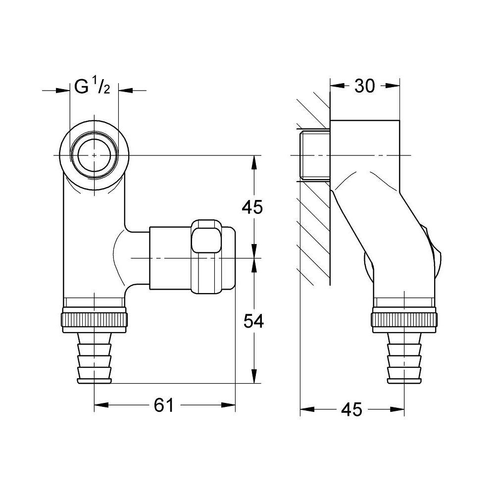 Двойной вентиль GROHE Eggeman Elektro, хром (41110000)