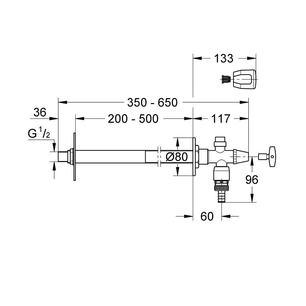 Наружный вентиль GROHE Eggeman Eurotec, хром (41206000)