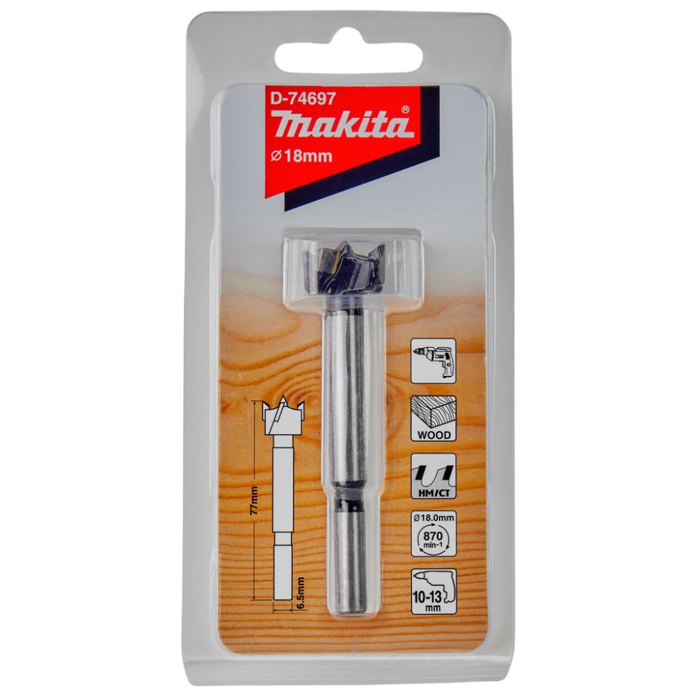 Сверло по дереву Makita Форстнера STANDARD, 18x77 мм (D-74697)
