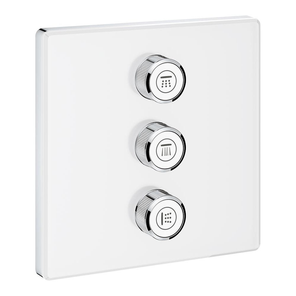 Внешняя часть переключателя потоков GROHE Grohtherm SmartControl на 3 положения, квадратная, белая луна (29158LS0)