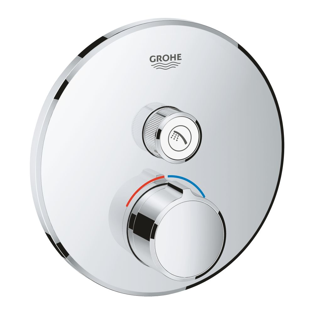 Внешняя часть смесителя для ванны и душа GROHE SmartControl круглая, на 1 потребителя, хром (29144000)