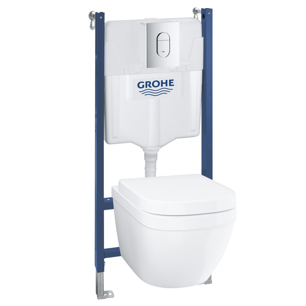 Комплект инсталляции GROHE Solido 5 в 1 с унитазом Euro Ceramic и сиденьем (39535000)