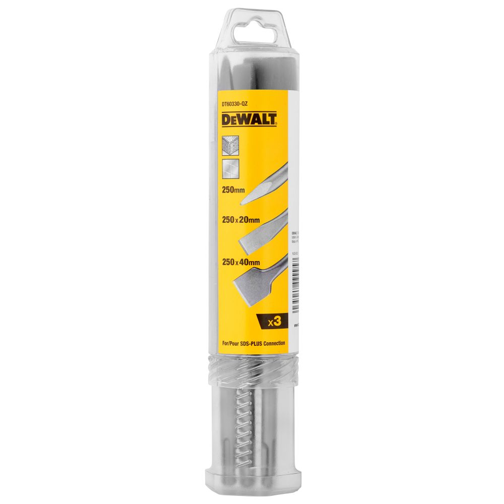 Набор зубил DEWALT DT60330, SDS-Plus, 3 шт., (1 пика, 2 плоских)