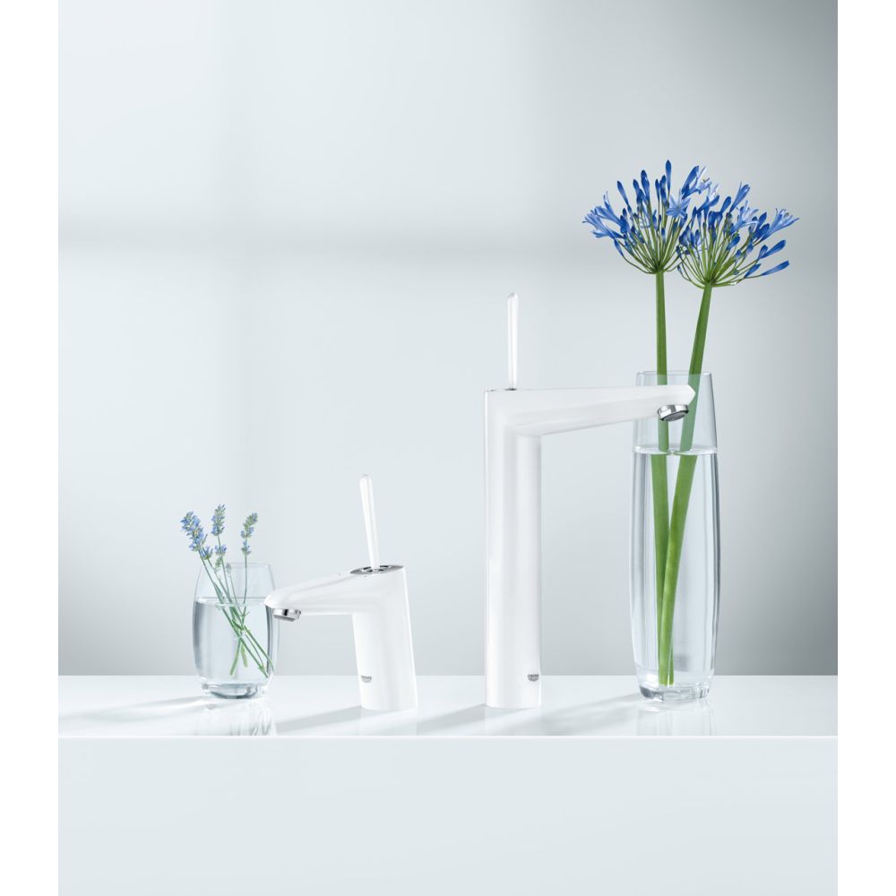 Смеситель для раковины GROHE Eurodisc Joy с донным клапаном, S-size, белая луна (23425LS0)