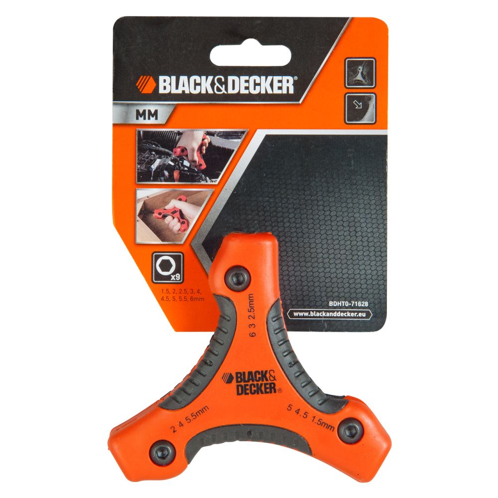 Набор из 9 шестигранных торцевых ключей BLACK+DECKER BDHT0-71628