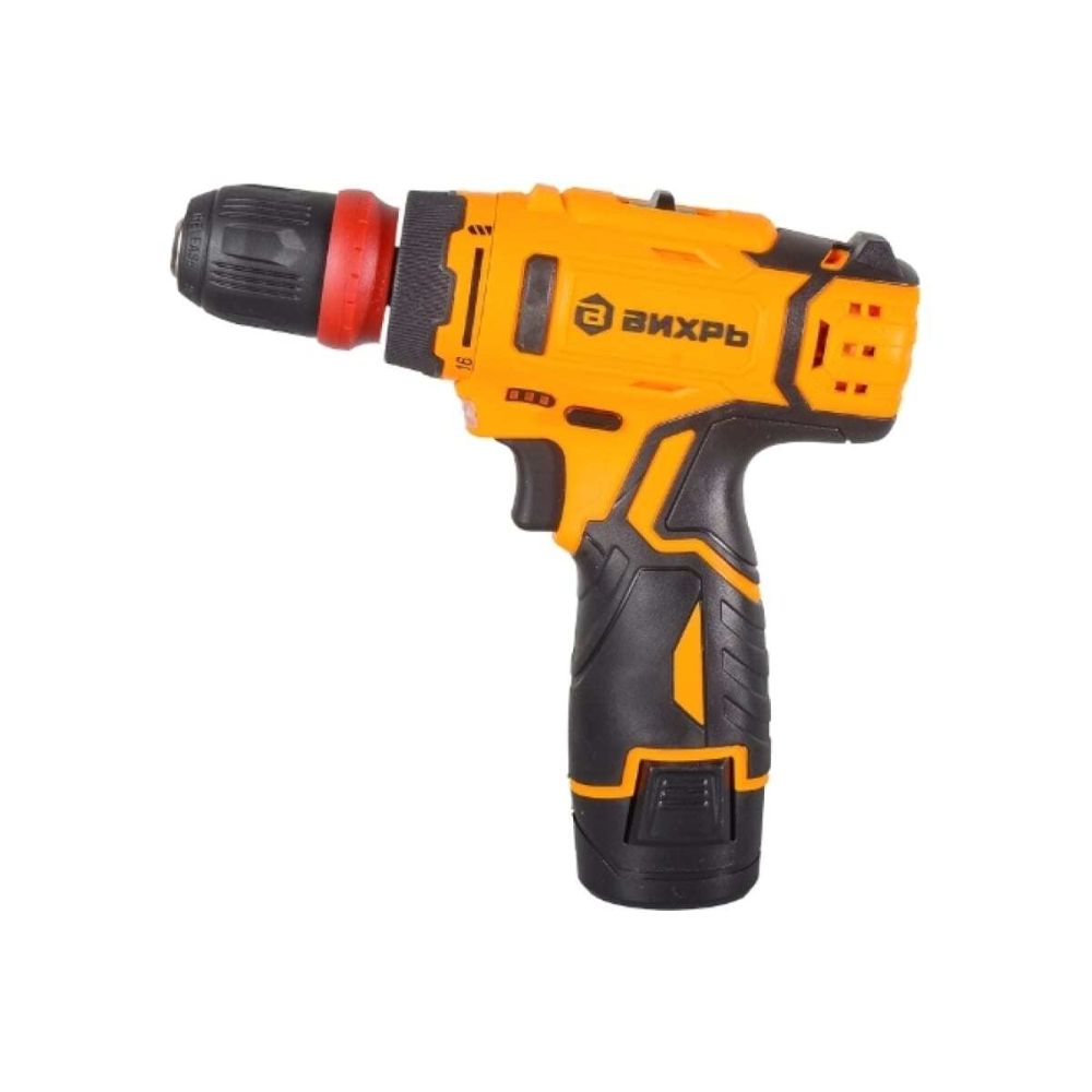 Дрель-шуруповерт аккумуляторная Вихрь ДА-12Л-2КC , 12 В, 1400 об/мин, с 2 АКБ 2 Ач и ЗУ, в кейсе, 72/14/33