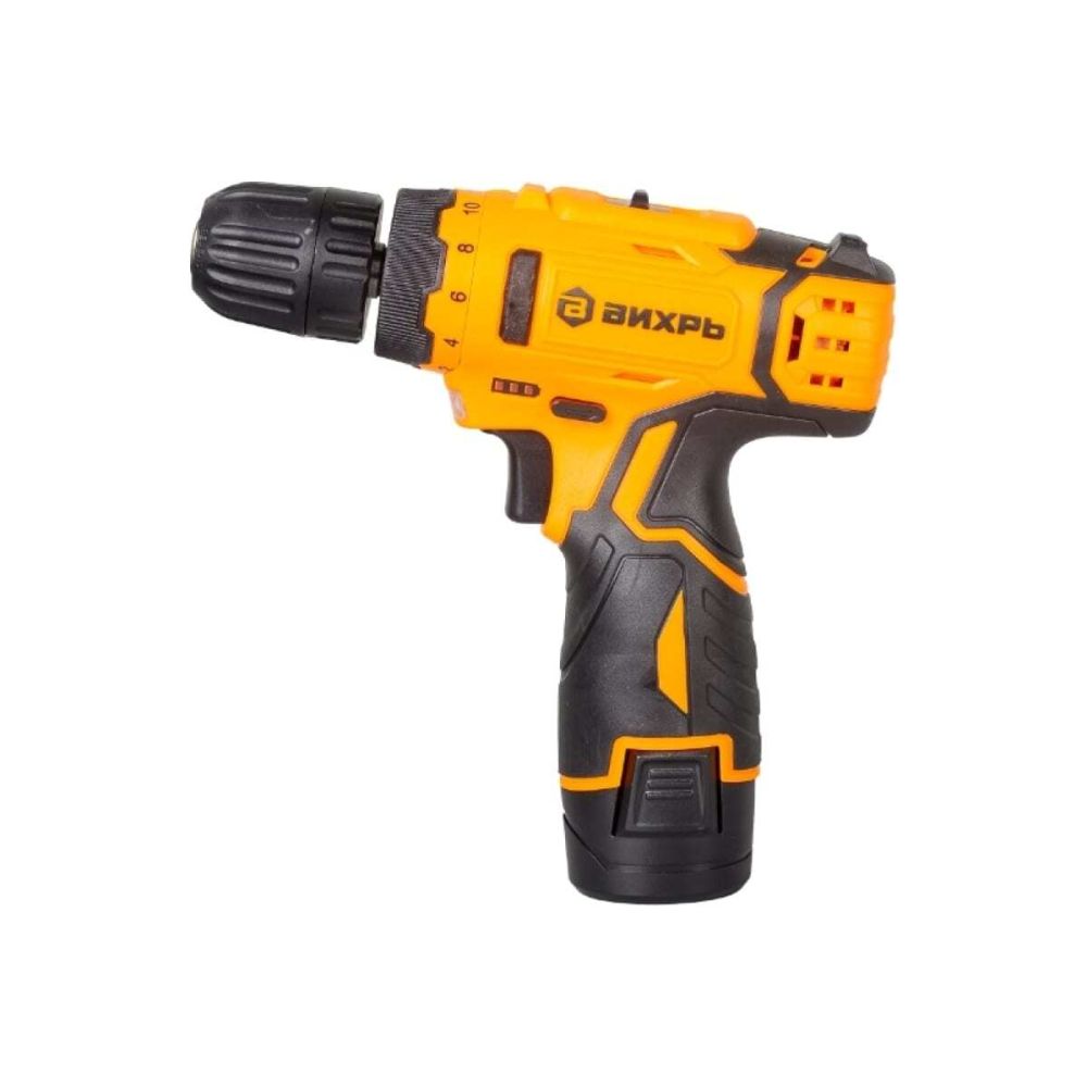 Дрель-шуруповерт аккумуляторная Вихрь ДА-12Л-2КН, 12 В, 30 Нм,с АКБ 2 Ач и ЗУ, с набором инструментов, в кейсе, 72/14/35