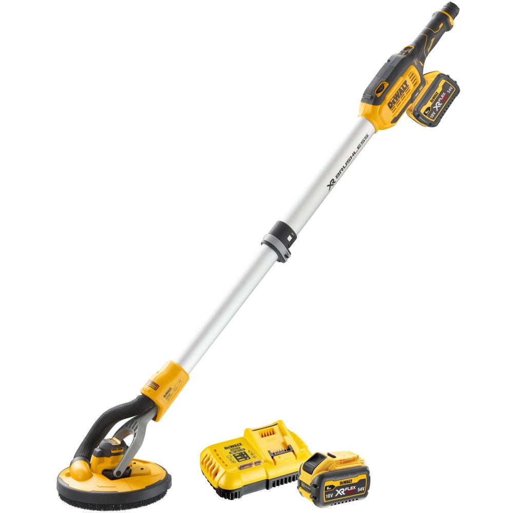 Аккумуляторная эксцентриковая шлифмашина для стен DEWALT DCE800T2, 18 В, 225 мм, 1200 кол/мин, с 2 АКБ 6 Ач и ЗУ (DCE800T2-QW)