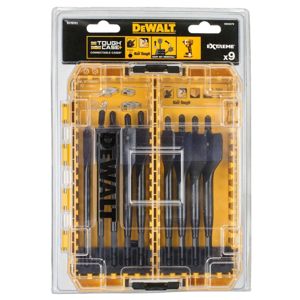 Набор сверл DEWALT DT70751 перьевых IMPACT 12-32мм, 8шт, (DT70751-QZ)