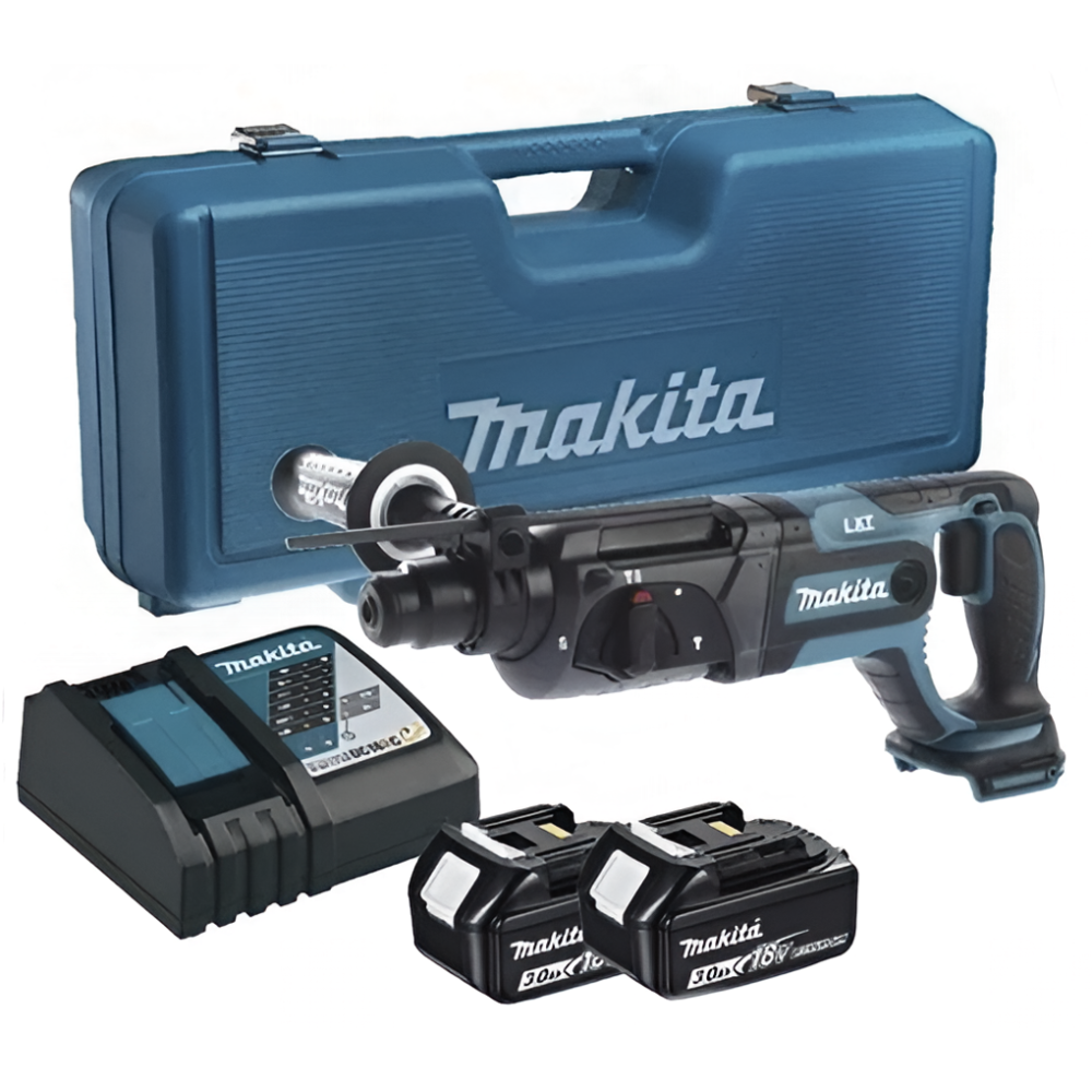Аккумуляторный перфоратор Makita DHR241RFE, 18 В, 1.9 Дж, 4000 об/мин, с 2 АКБ 3 Ач и ЗУ, в кейсе