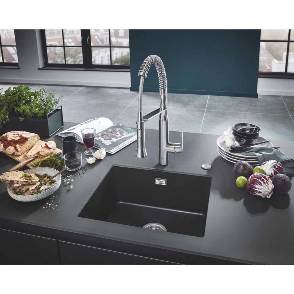 Мойка GROHE K700U с одной чашей, 533 x 457 мм, черный гранит (31654AP0)