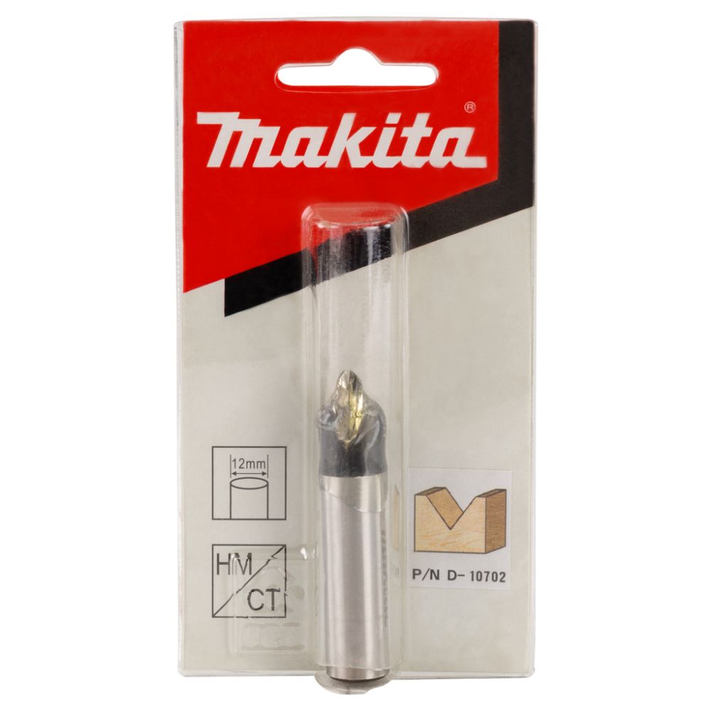 Фреза V-образная 90° Makita 12, 7х12, 7х12х38х2Т, D-10702