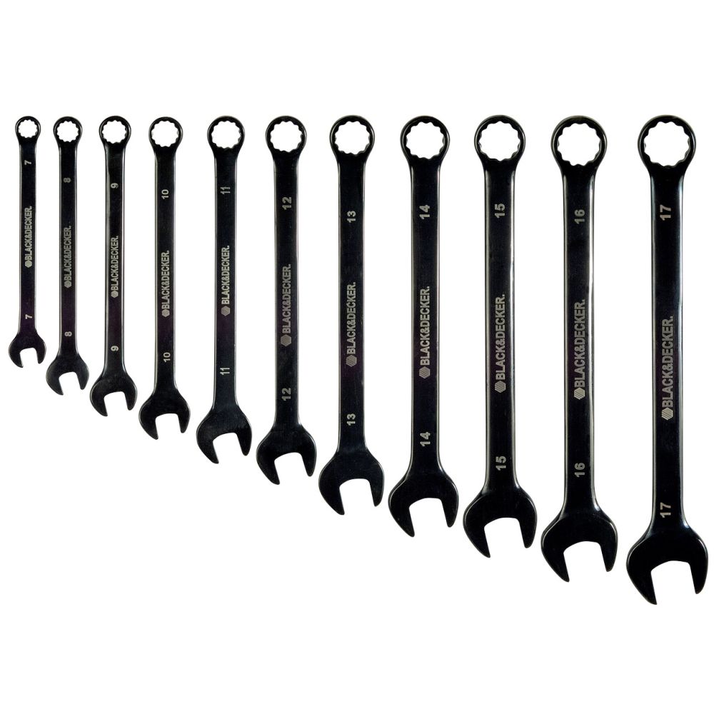 Набор из 11 комбинированных гаечных ключей с черным хромовым покрытием BLACK+DECKER BDHT0-71618