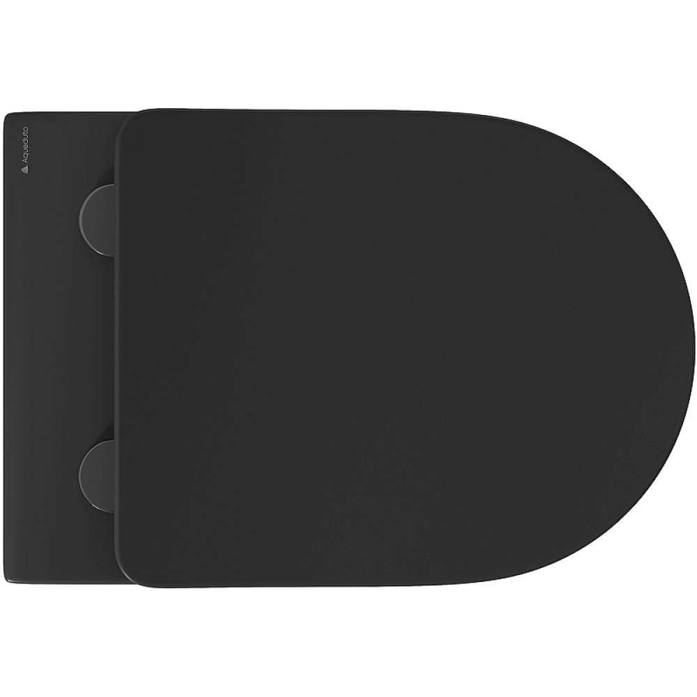 Унитаз подвесной Aqueduto OVO 525*360 безободковый, сиденье с микролифтом, черный матовый (OVO0140)