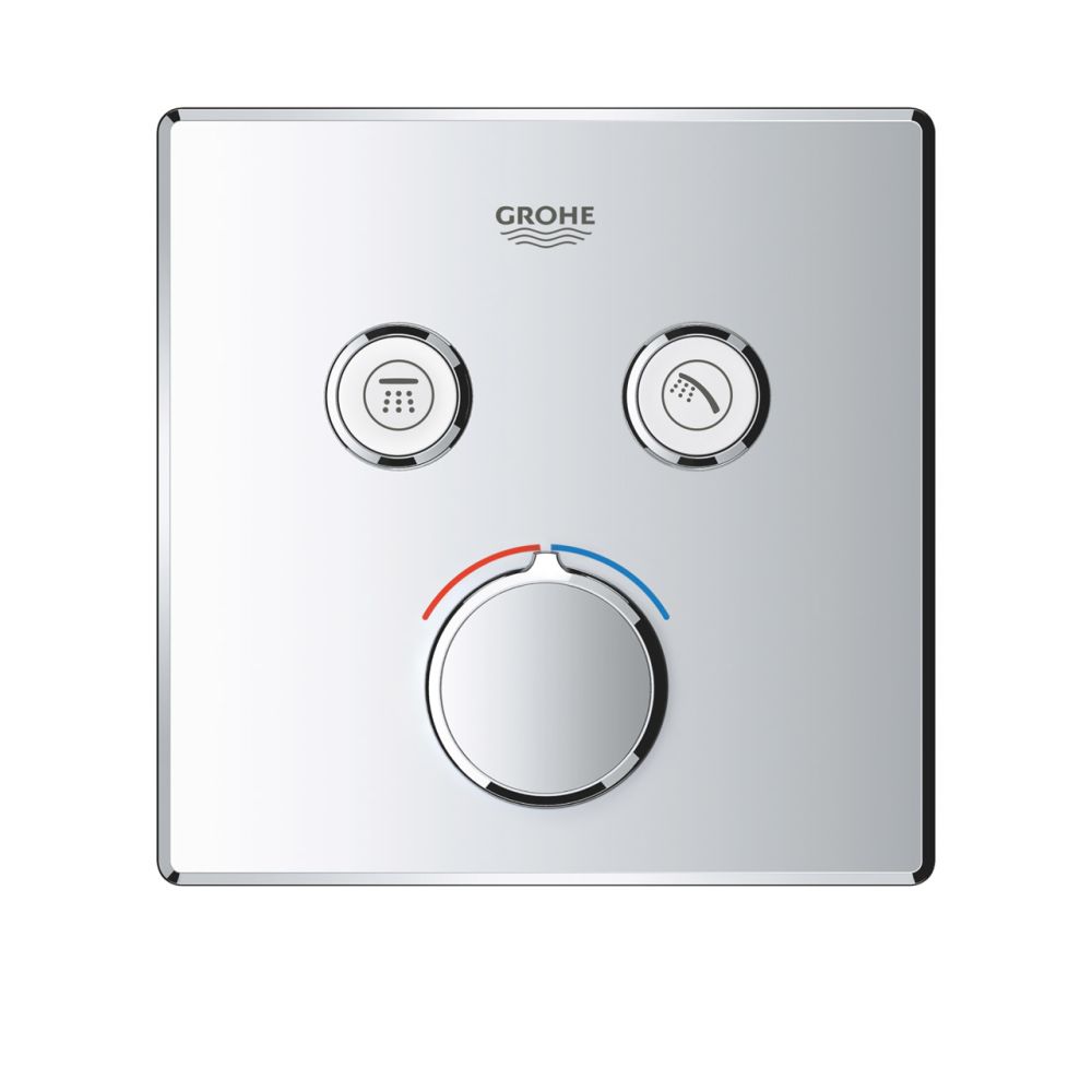 Внешняя часть смесителя для душа GROHE SmartControl квадратная, на 2 потребителя, хром (29148000)