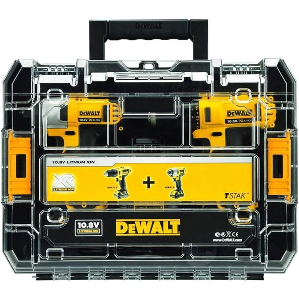 Набор DEWALT: аккумуляторная дрель-шуруповерт DCD710, 10.8 В, и аккумуляторный ударный шуруповерт DCF815, 12 В, без АКБ и ЗУ, в кейсе, DCK211