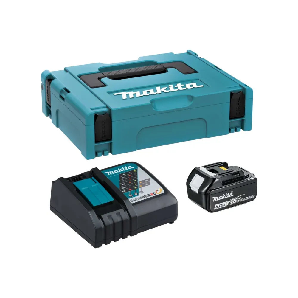 Набор Makita PSK MKP1RG181: 1 аккумулятор BL1860B, Li-Ion, 18 В, 6 Ач, зарядное устройство DC18RC, 14.4-18 В, кейс MakPac, (198106-7)
