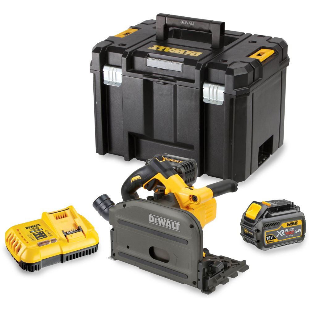 Аккумуляторная дисковая пила DEWALT DCS520T2, 54 В, 165 мм, 4200 об/мин, с 2 АКБ 2 Ач и ЗУ, в кейсе TSTAK (DCS520T2-QW)