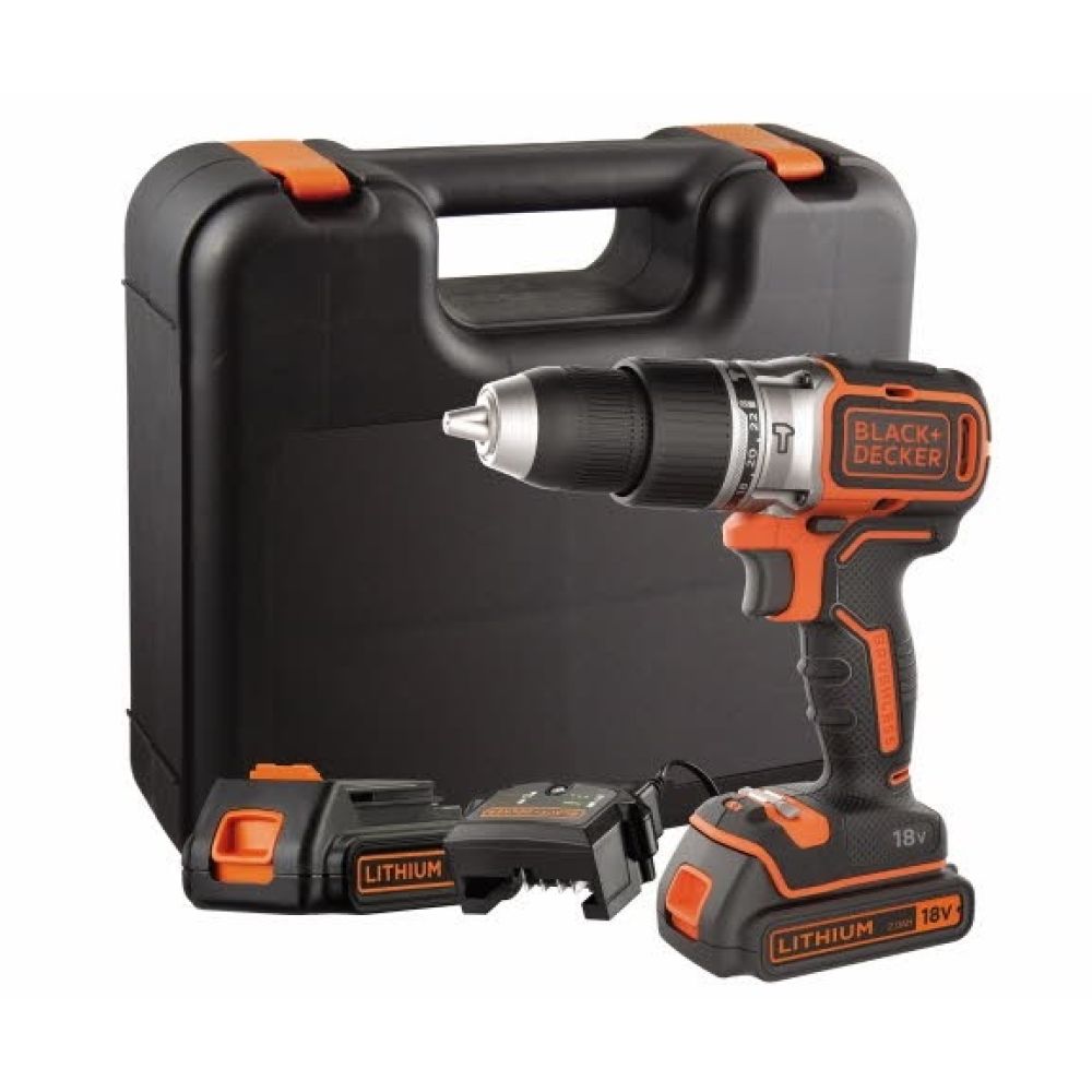 Аккумуляторная ударная бесщеточная дрель-шуруповерт BLACK+DECKER BL188K1B2, 18.0 В, 2  Li-Ion аккумулятора 2 Ач