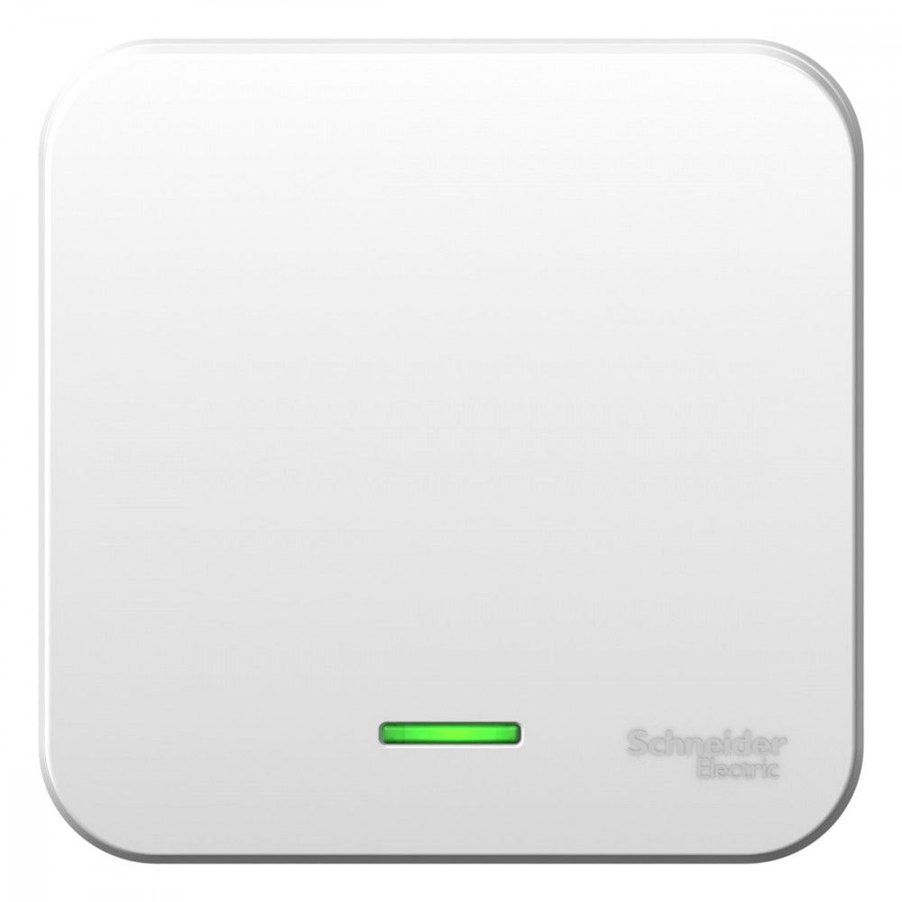 Выключатель 1-клавишный открытой установки с подсветкой 10А 250B Systeme Electric (Schneider Electric) Blanca BLNVA101101, белый