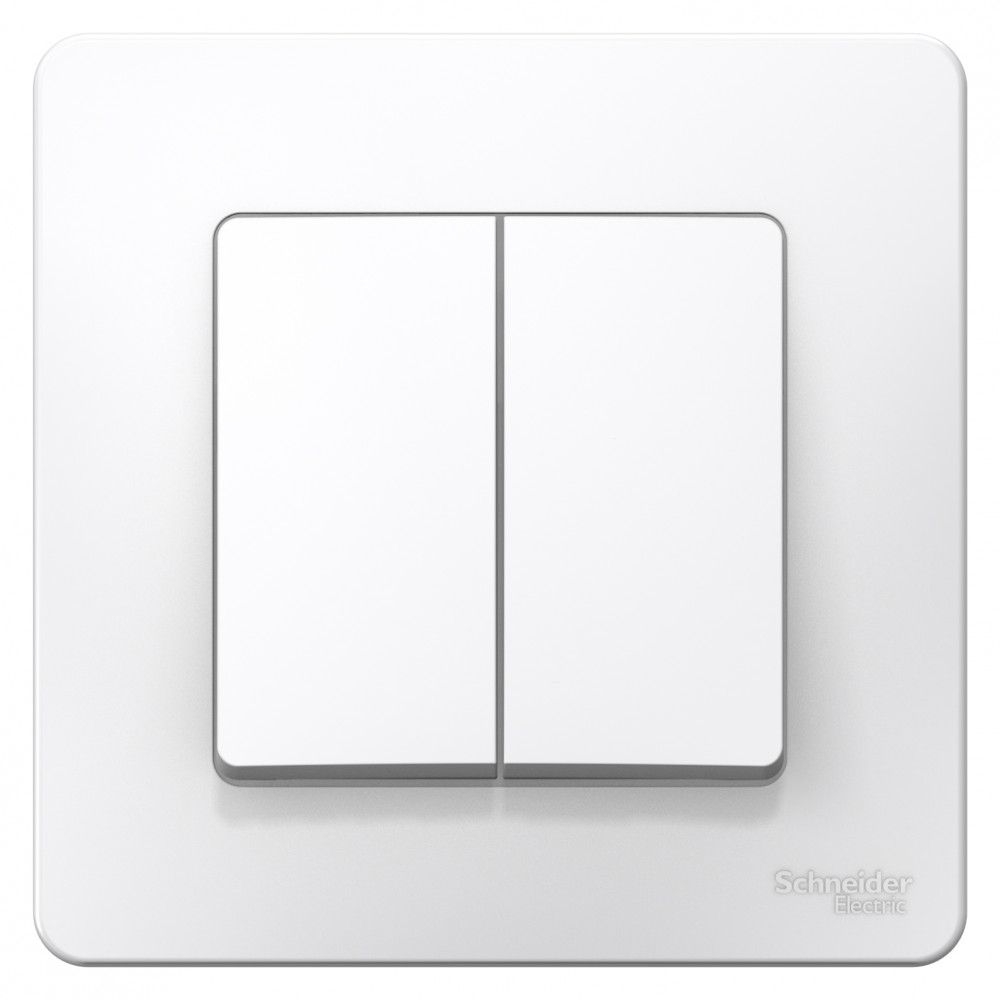 Выключатель 2-клавишный скрытой установки 6А 250B Systeme Electric (Schneider Electric) Blanca BLNVS006501, белый