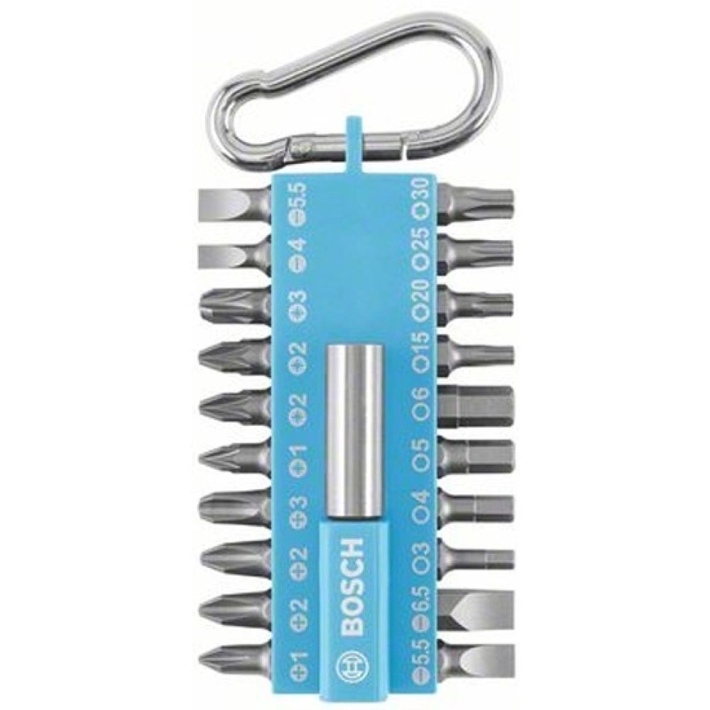 Набор Bosch 20 бит + держатель с карабином, светло-синий (2607002822)