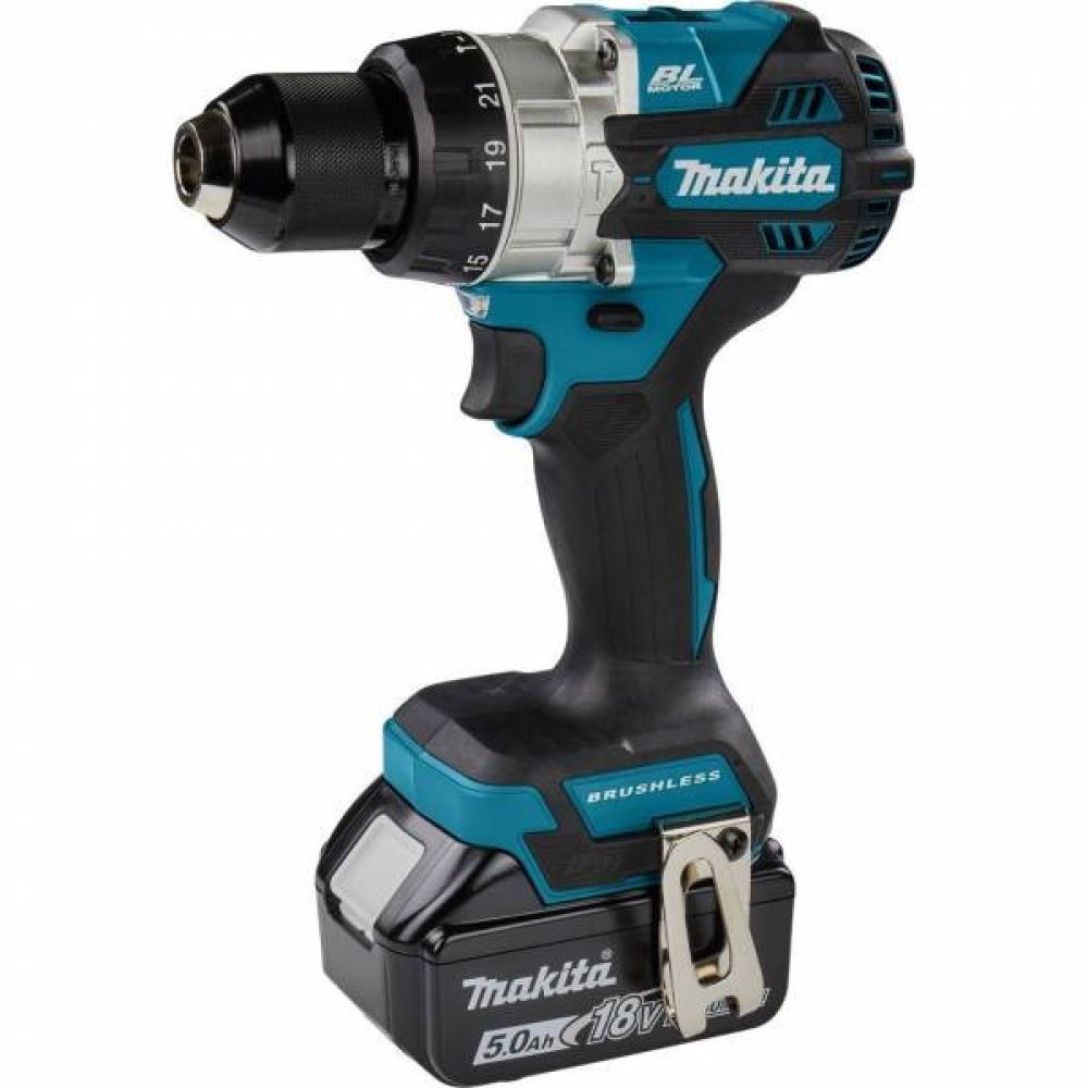 Аккумуляторная ударная дрель-шуруповерт Makita DHP486RTJ, 18 В, 2100 об/мин, 31500 об/мин, с 2 АКБ 5 Ач и ЗУ, в кейсе