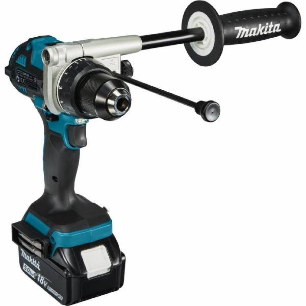 Аккумуляторная ударная дрель-шуруповерт Makita DHP486RTJ, 18 В, 2100 об/мин, 31500 об/мин, с 2 АКБ 5 Ач и ЗУ, в кейсе