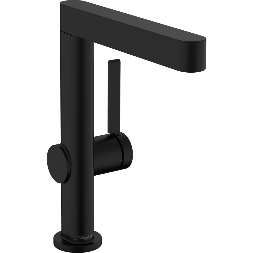 Смеситель для раковины hansgrohe Finoris 230, с поворотным изливом, со сливным клапаном Push-Open 76060670, матовый черный
