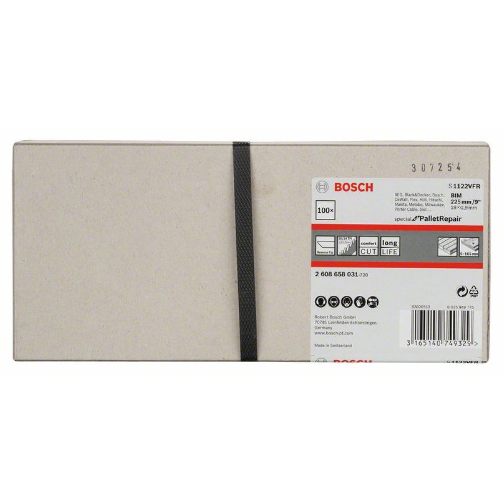 Полотно для сабельной пилы Bosch S1122VFR, для дерева, 100 шт. (2.608.658.031)