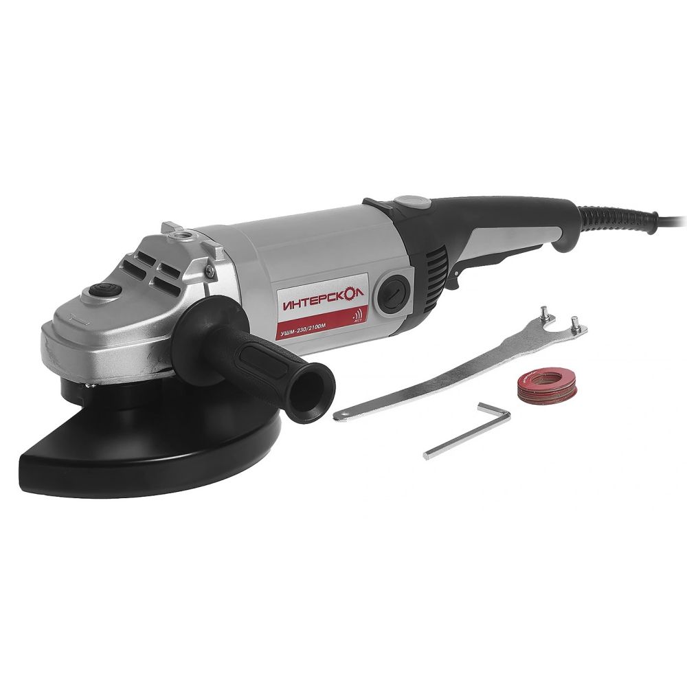 Угловая шлифмашина ИНТЕРСКОЛ УШМ-230/2100, 2100 Вт, 230 мм, 6500 об/мин (60.1.2.00)