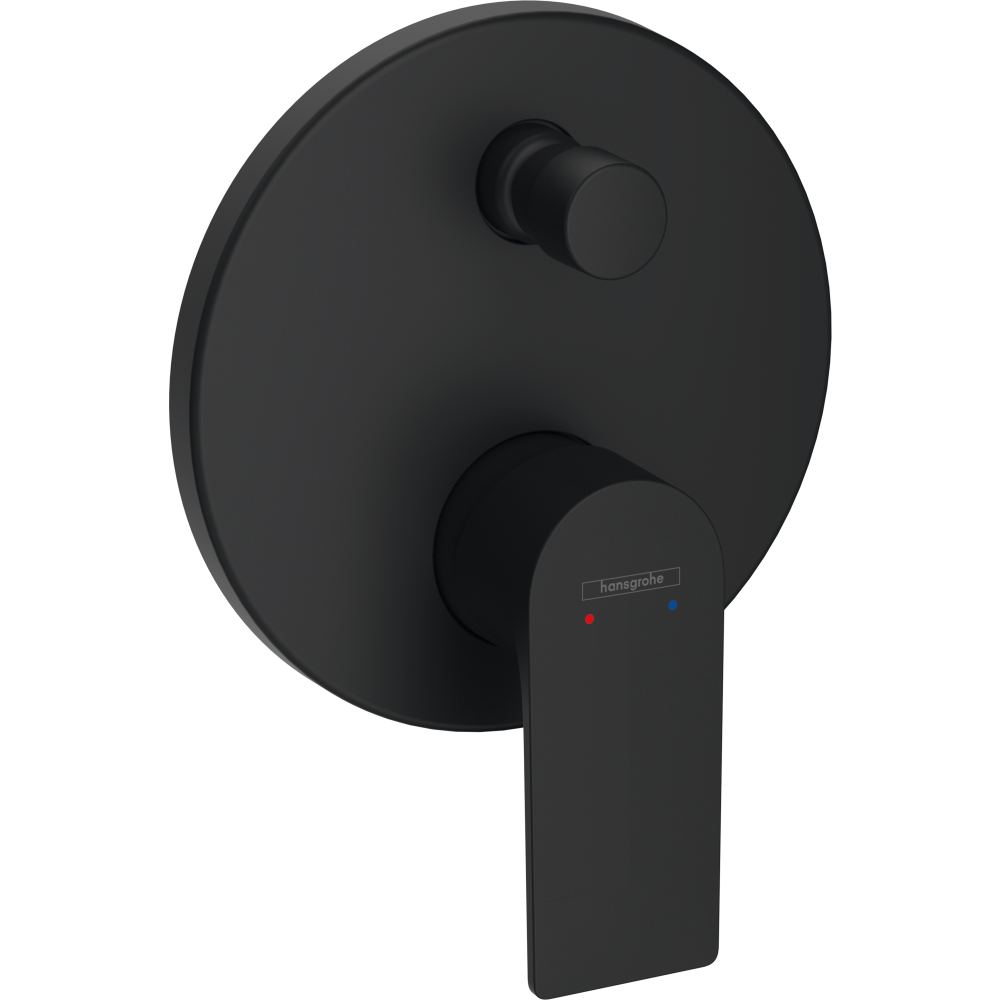 Внешняя часть смесителя для ванны hansgrohe Rebris E скрытого монтажа, с защитной комбинацией EN1717 72469670, матовый черный