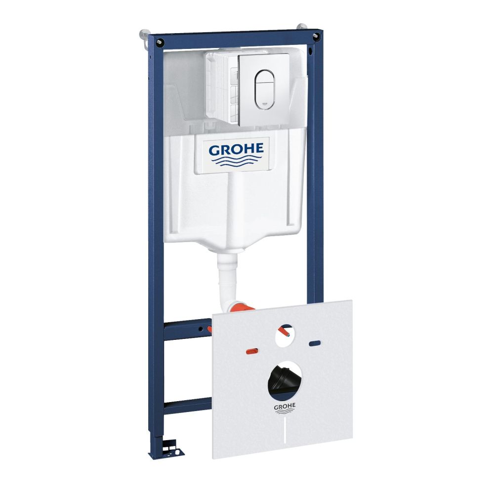 Комплект инсталляции для унитаза, GROHE Rapid SL 4 в 1 с панелью смыва Arena Cosmopolitan, хром (38929000)